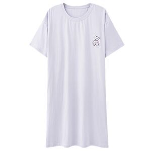 Cotton Purple Pajamas Nightgown Sleepwear Sleep Shirt  Night Dress Nightshirt